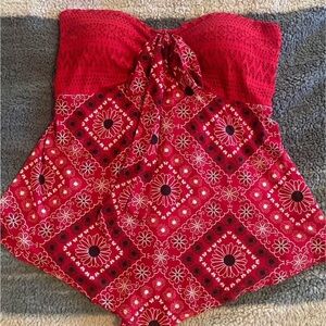 Women’s red bandana top